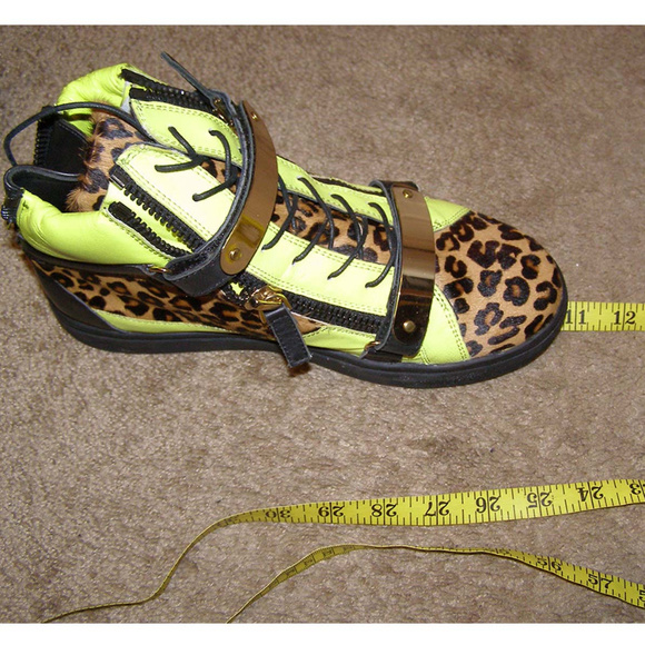 NEW Paolo Conte Leather Ponyhair Sneakers sz 8 HOT - Picture 5 of 8